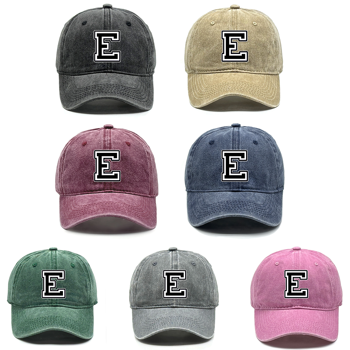 Personalized 26 Alphabet A-Z Hats for Men Women Funny Adjustable Cotton ...
