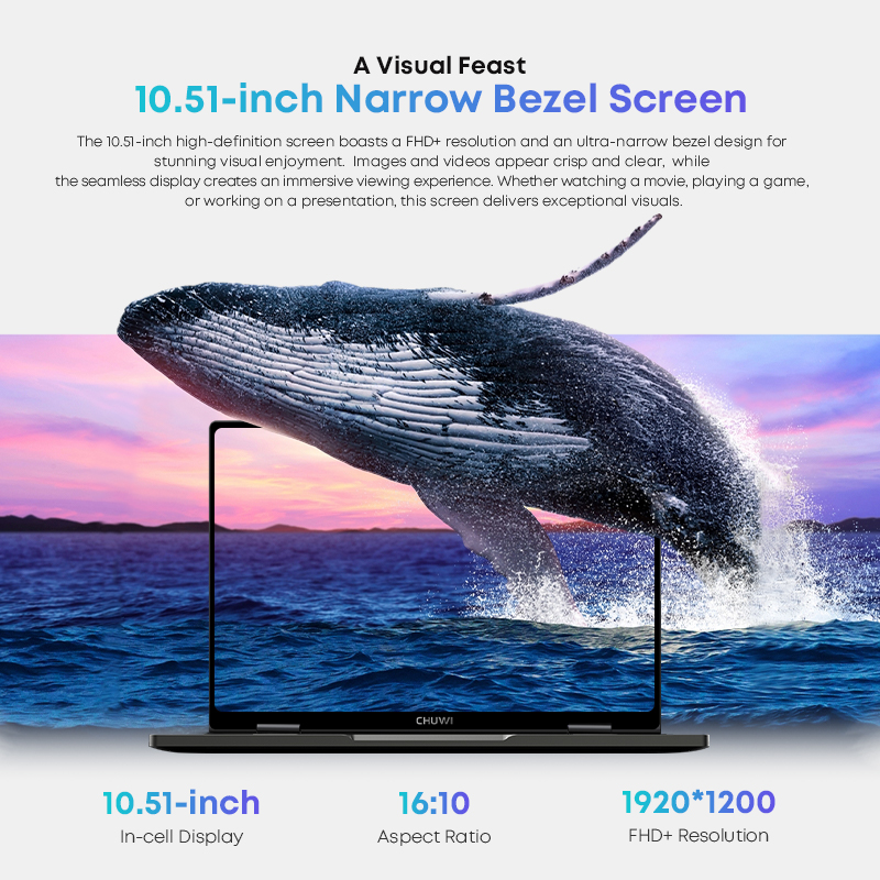 Chuwi Minibook X 1-In-2 Tablet With Intel N150 10.51-Inch Fhd Ips ...
