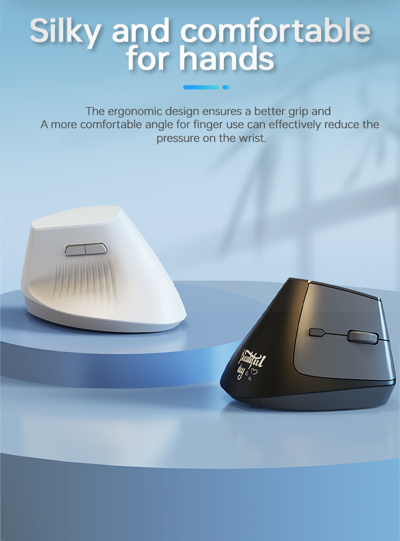 AJAZZ I300 2.4G Vertical Mouse Wireless Dual-mode Bluetooth Ultra Long ...