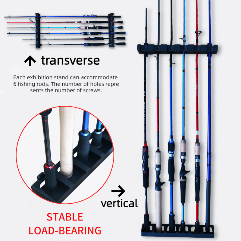 EVA Foam Wall Mount Rack for Spinning/Casting Poles, Holds 6-8 Rods ...