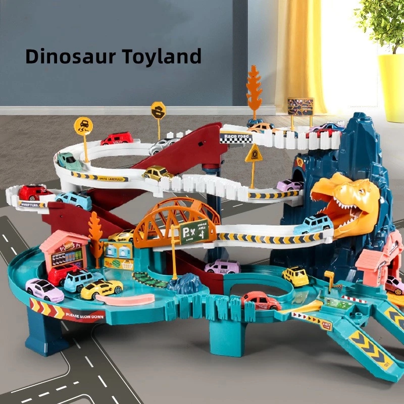 【COD】Christmas gifts Dinosaur Rail Car Adventure Toys Race Rail Road ...