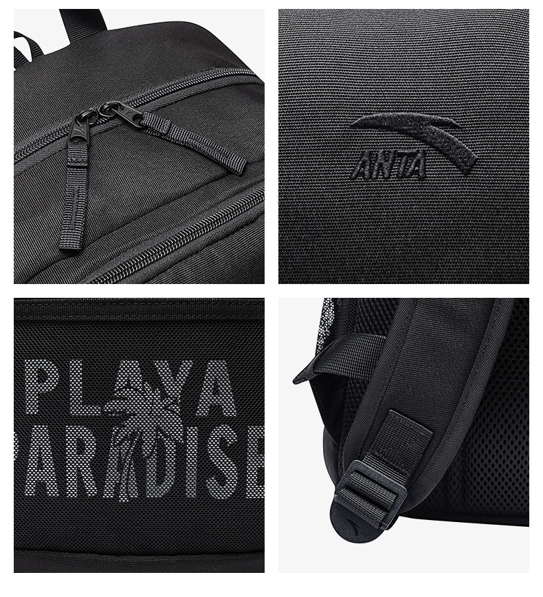 ANTA Backpack Black Bag Outdoor Sports Sporty Trendy Casual Student ...