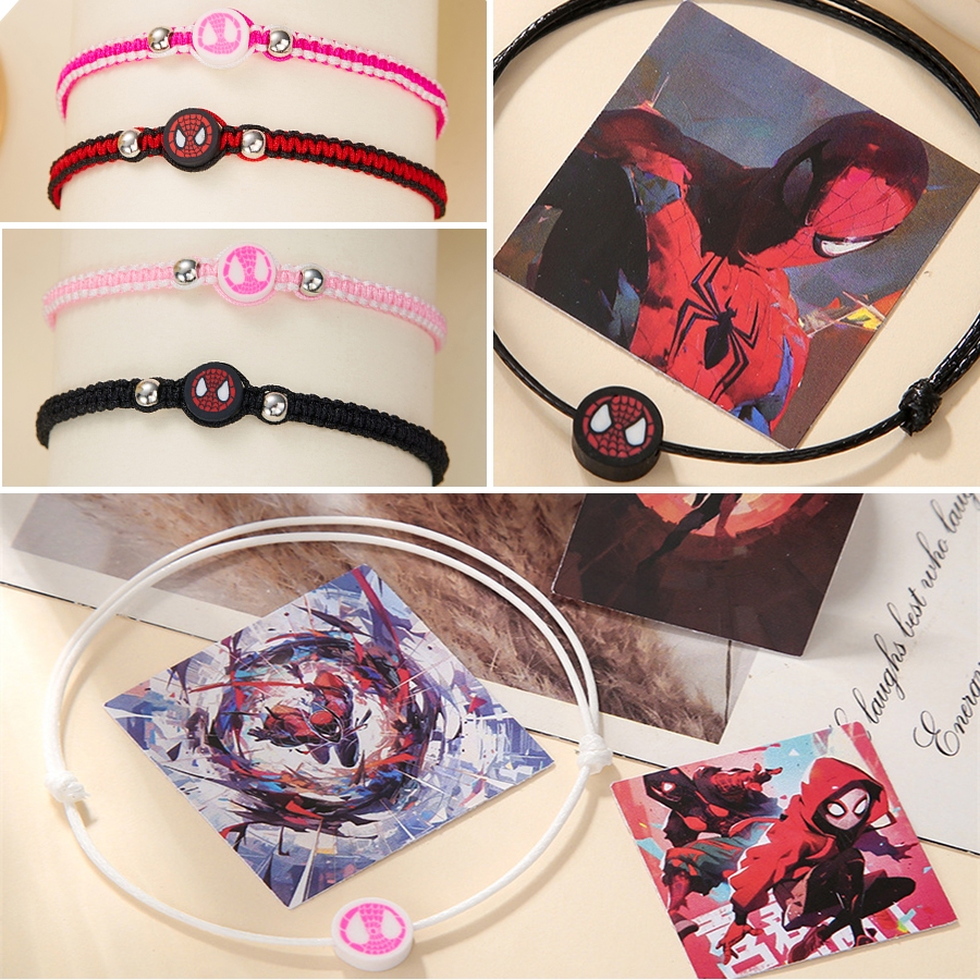 New Marvel Spider-Man Couple Bracelets – Handwoven Adjustable Anime ...