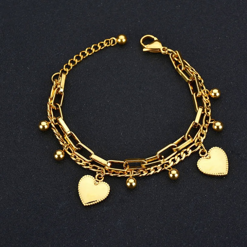 Buy Stainless Steel Love Heart Pendant Bracelet Women Luxry Simple