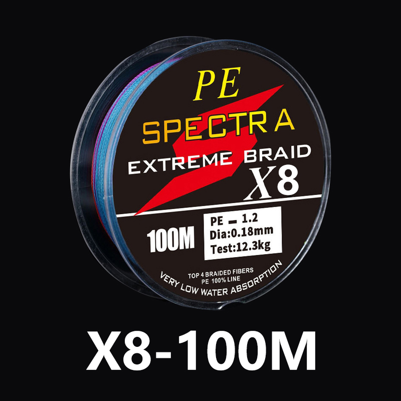 100M/300M PE Braided Multi-color Cast 4/8 Strand High Horsepower Smooth ...
