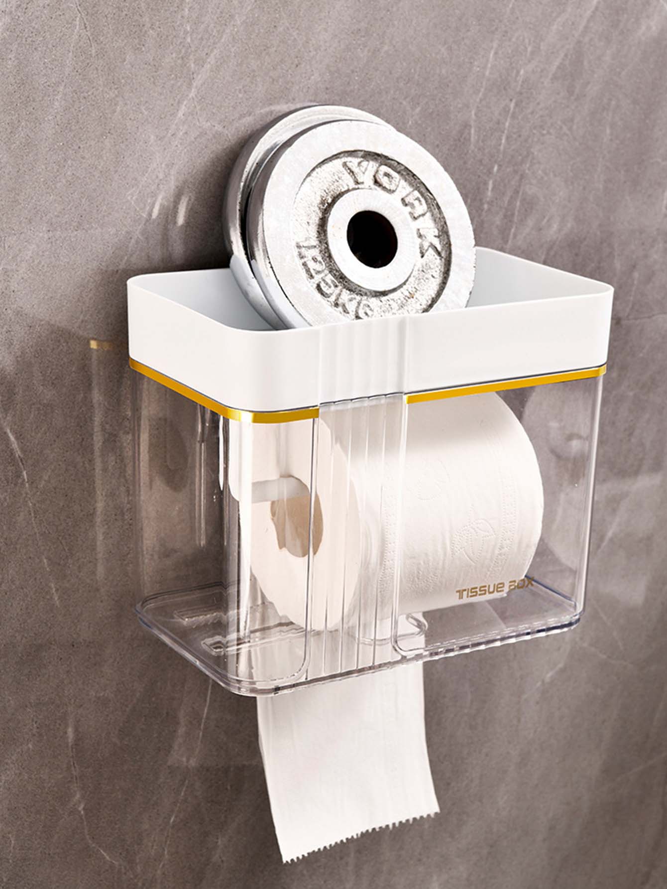 Transparent Waterproof Tissue Box, Perforation-Free Wall-Mounted Roll ...