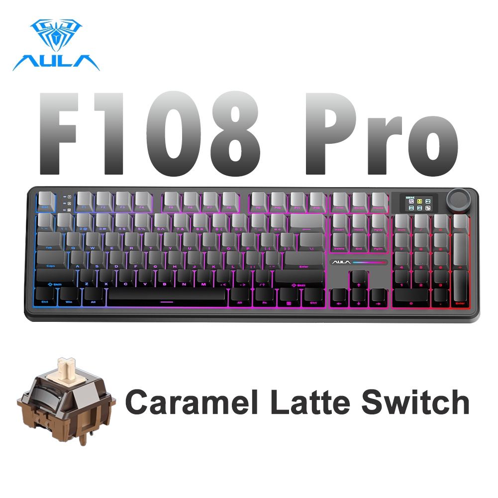 AULA F108 PRO Customized Mechanical Keyboard 108 keys Bluetooth/2.4G ...