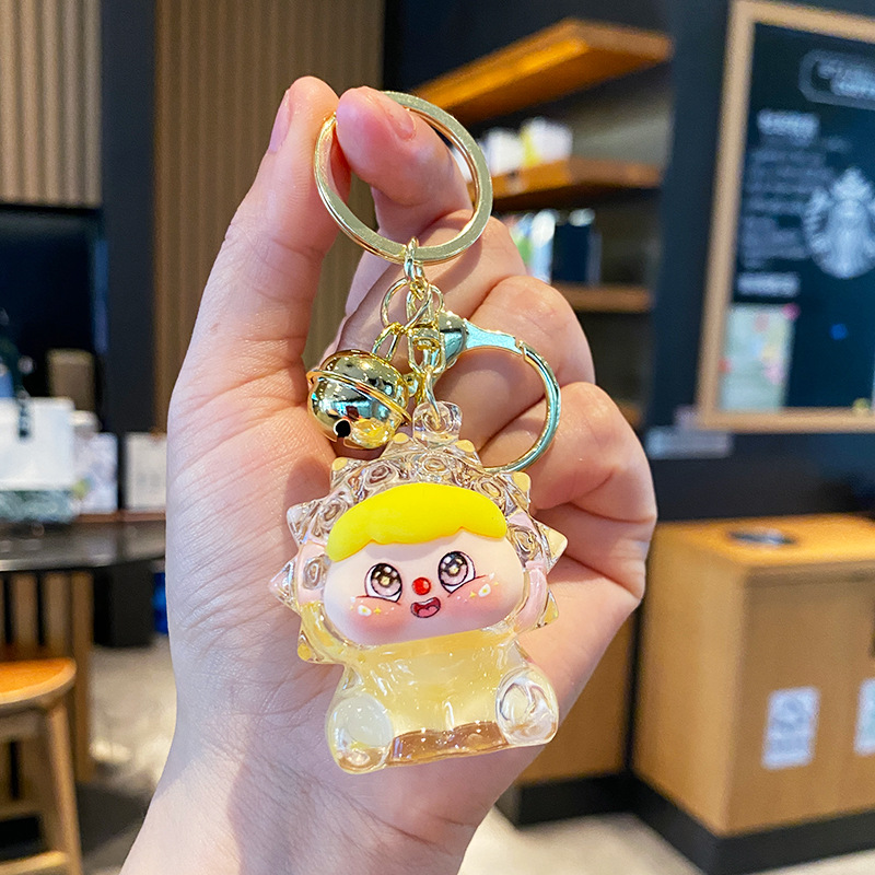 New Cute Durian Sister Flowing Sand Pendant Keychain Beautiful Durian ...