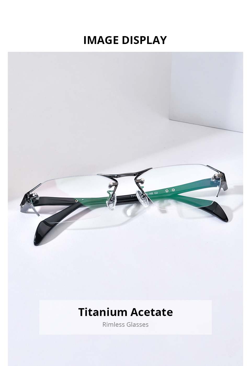 FONEX Titanium Glasses Frame Men Brand Design Rimless Square Eyeglasses ...