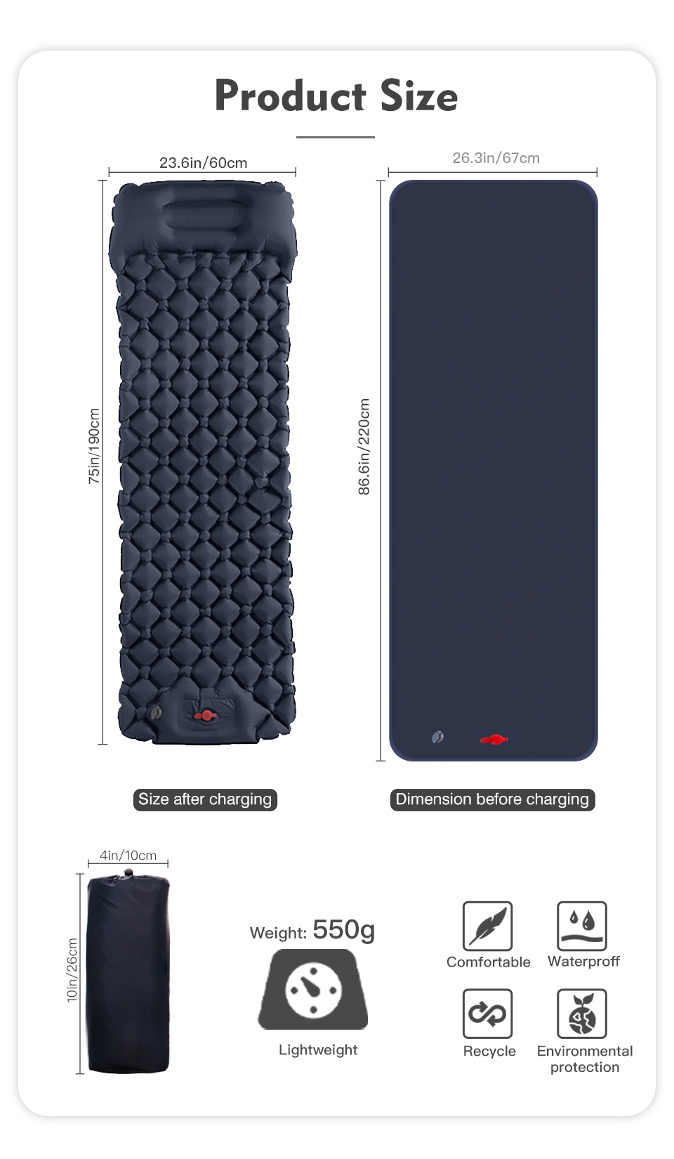 Outdoor inflatable mattress large space waterproof moisture-proof ...