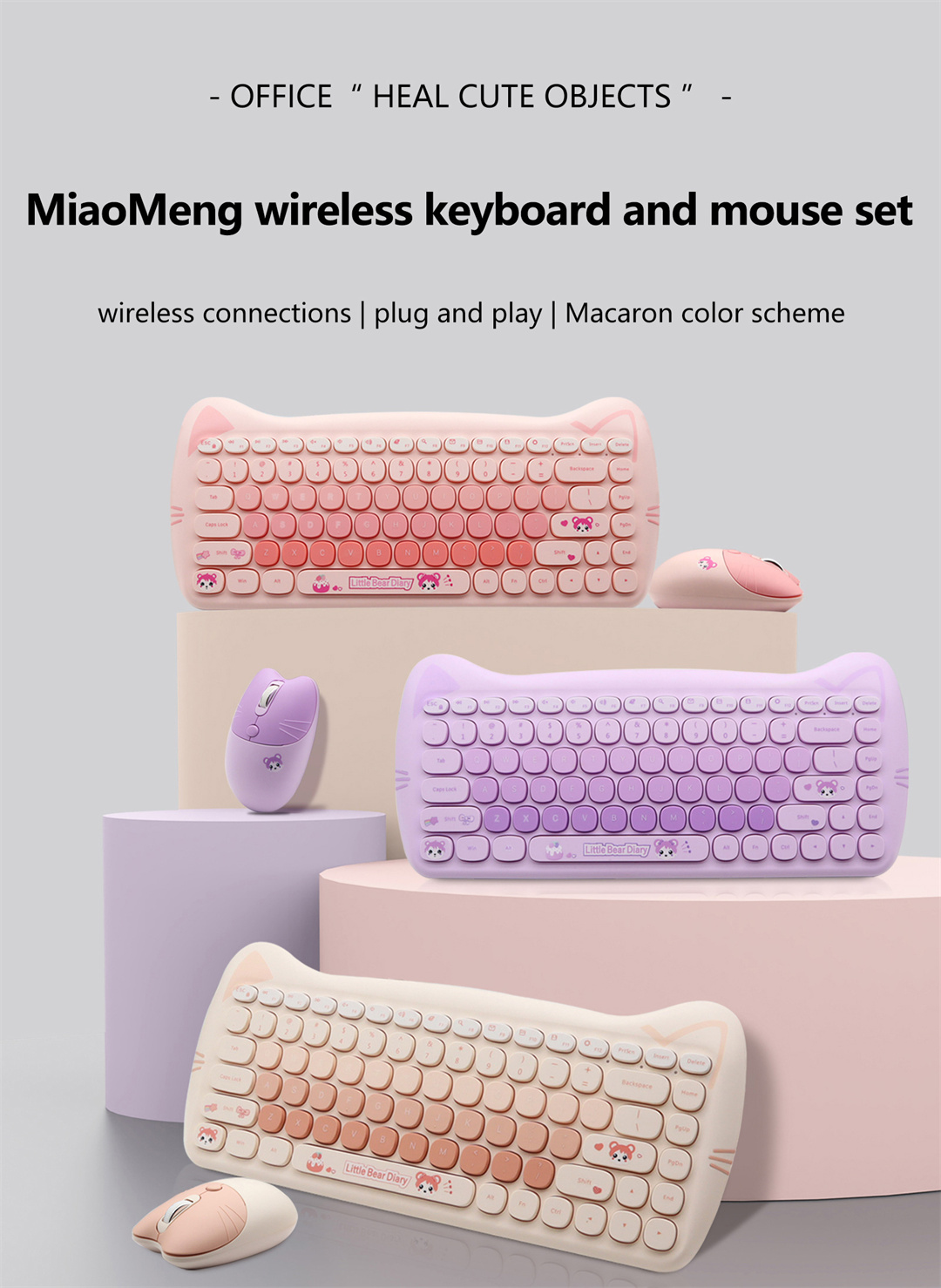 CIHU Wireless Keyboard And Mouse Set 2.4G Connection Quiet Voice Plug ...