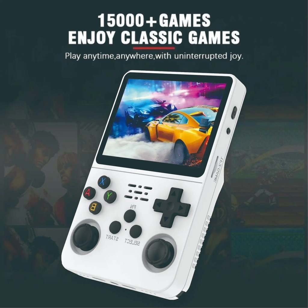 Portable Game System R36S Retro Handheld Game Console - 128GB With 40,000 Games, 3.5" IPS Screen, 3500mAh Battery In Yellow Built-in Games Emulator