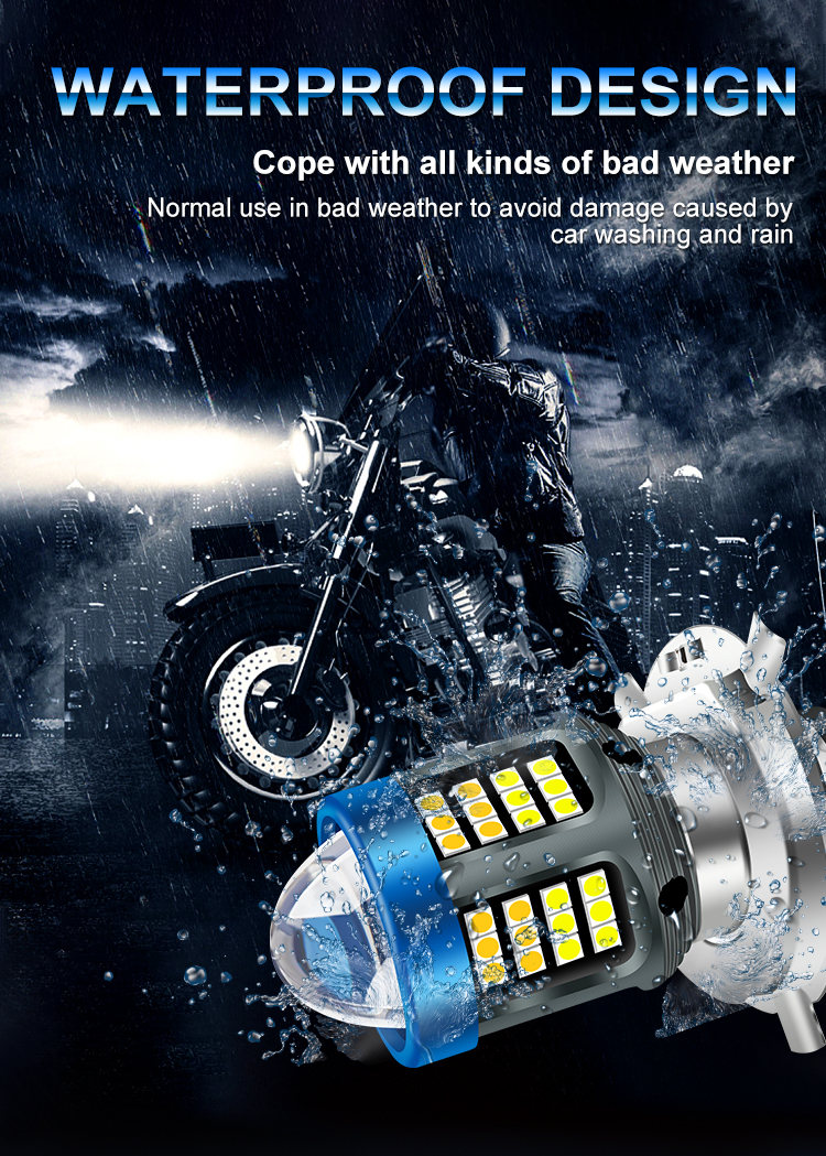 Motorcycle LED 6000K H4 HS1 Headlight LED Hi/Lo Beam Light Lamp White Bulbs | 12 V | LED Light Bulb | China - Foto 2