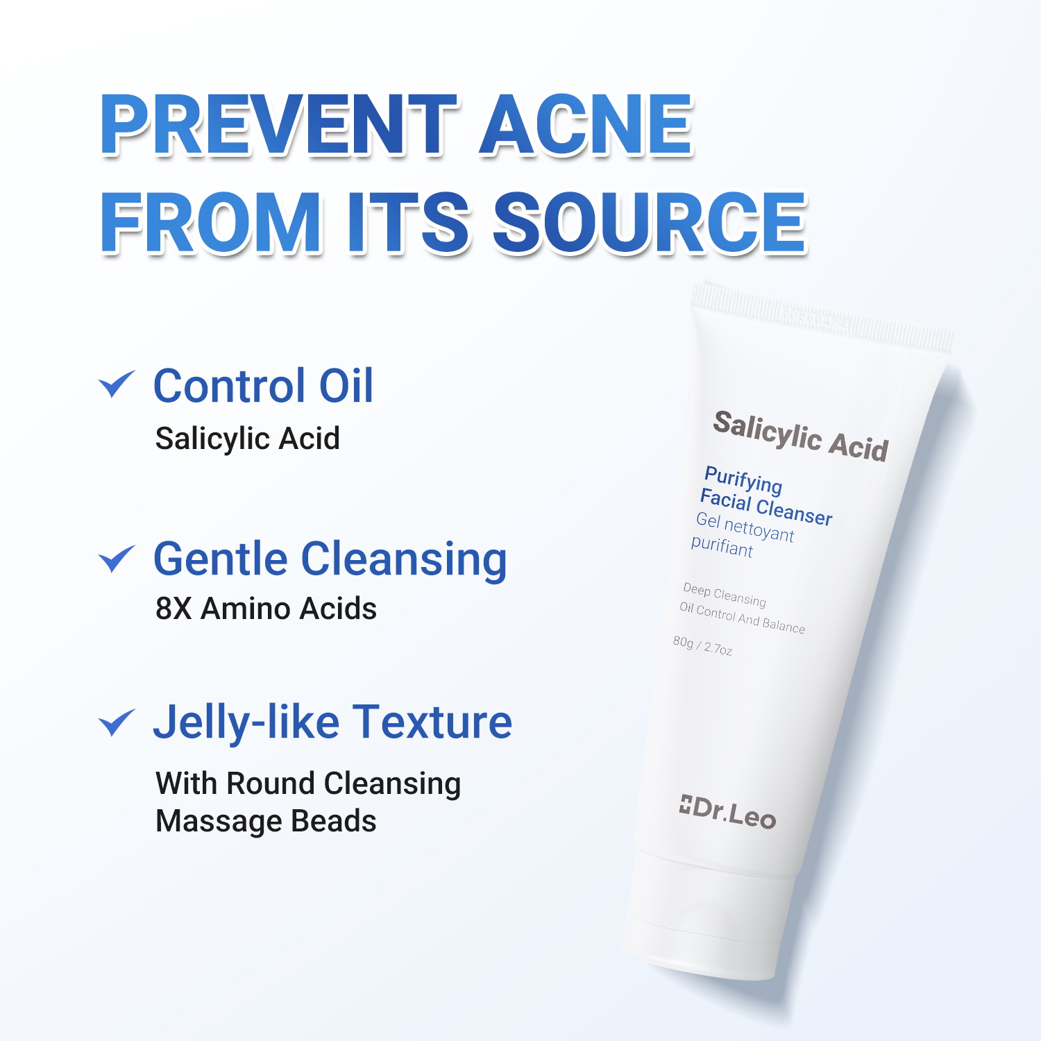 Dr.Leo Facial Wash Salicylic Acid Acne-Fighting Purifying Cleanser Oil ...