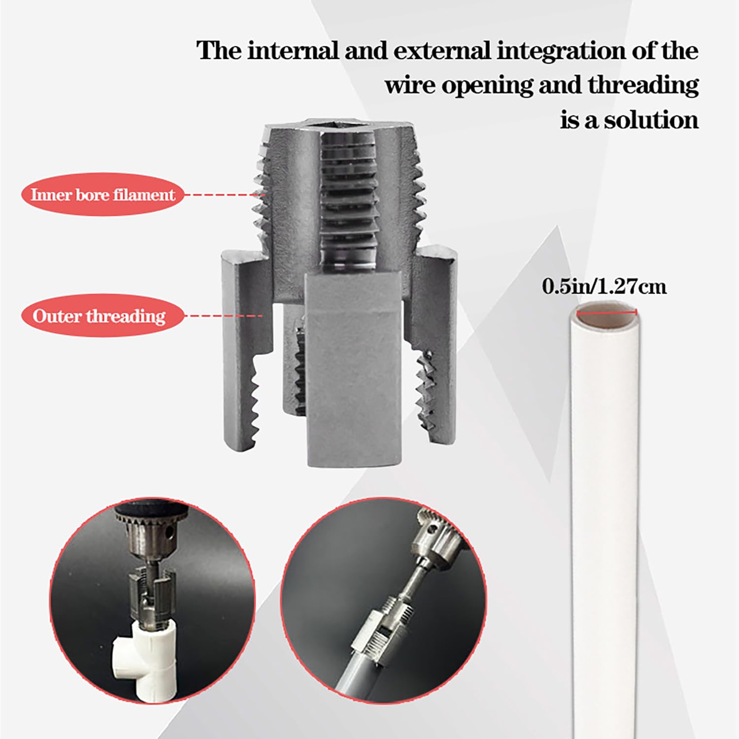 4/6 points PRP water pipe inner hole drill PVC pipe thread slotter pipe ...