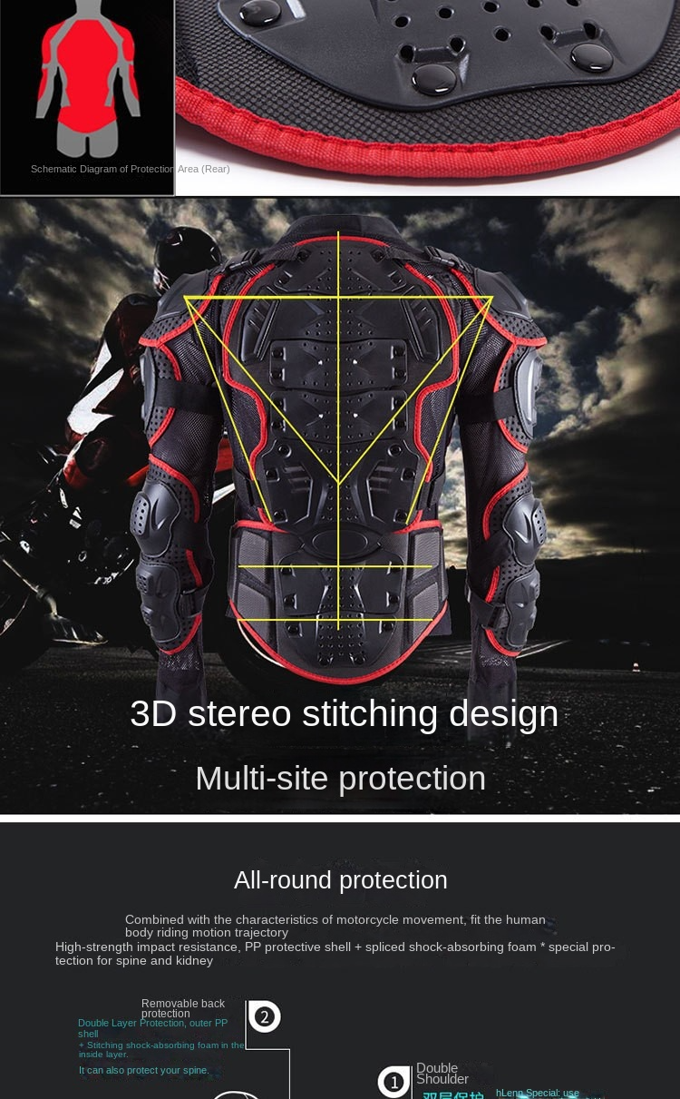 Motorcycle riding armor set, motorcycle suit, knee protection top, anti ...