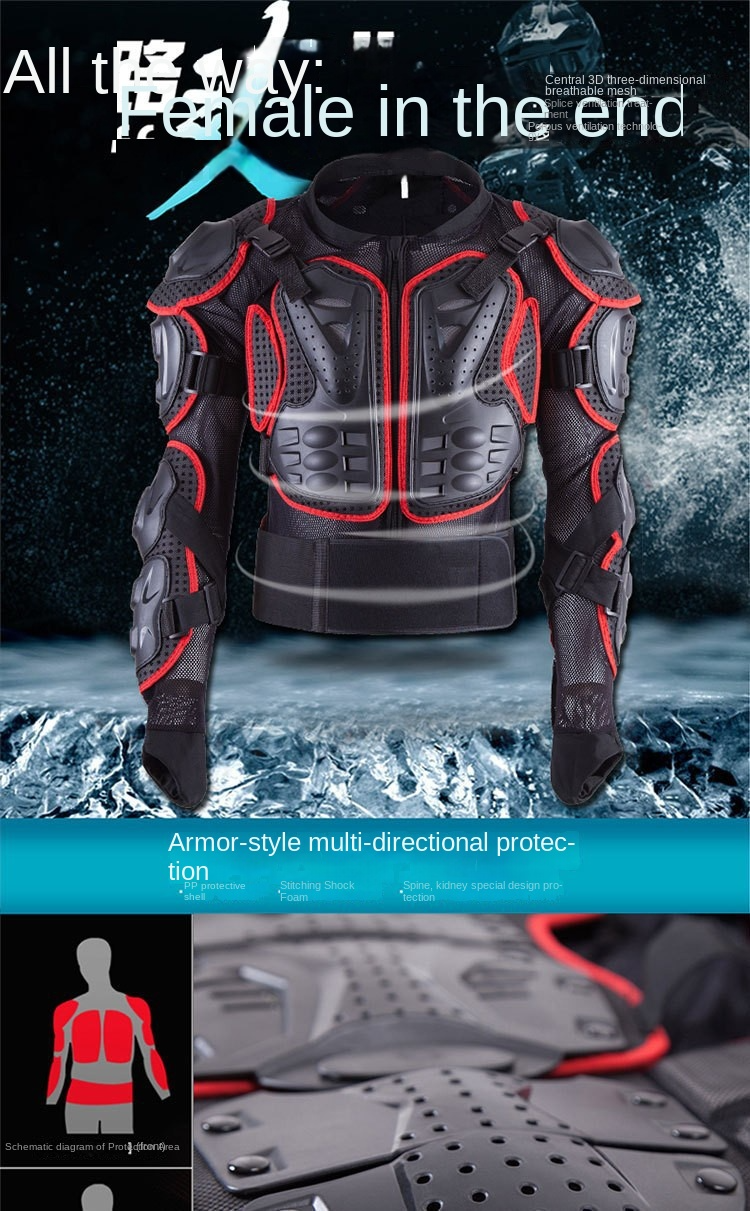 Motorcycle riding armor set, motorcycle suit, knee protection top, anti ...