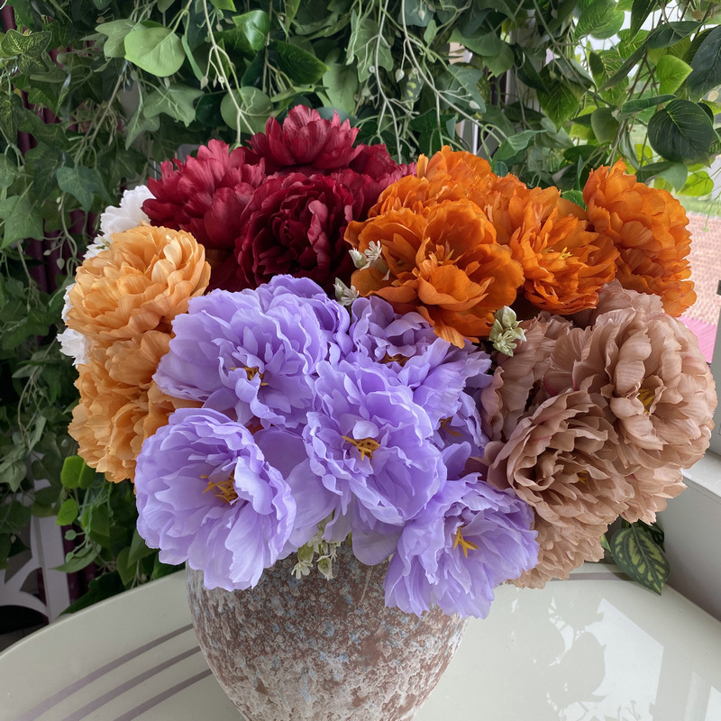 Nordic 7 bunches of Tinglan peony silk flowers for home decoration ...