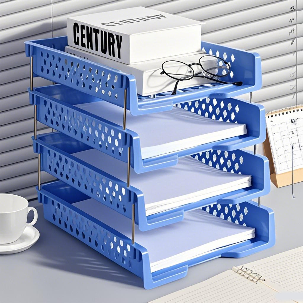 A4 File Organizer Box with 3-Tier Plastic File Rack | Shopee Philippines