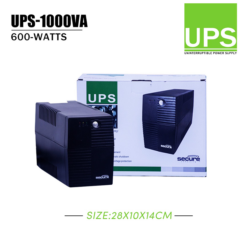 SECURE UPS 1000VA Uninterruptible Power Supply For Desktop Computer PC ...
