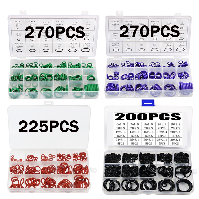 200 Pieces Nitrile Rubber O-Ring Gasket Assortment for Watch Sealing ...