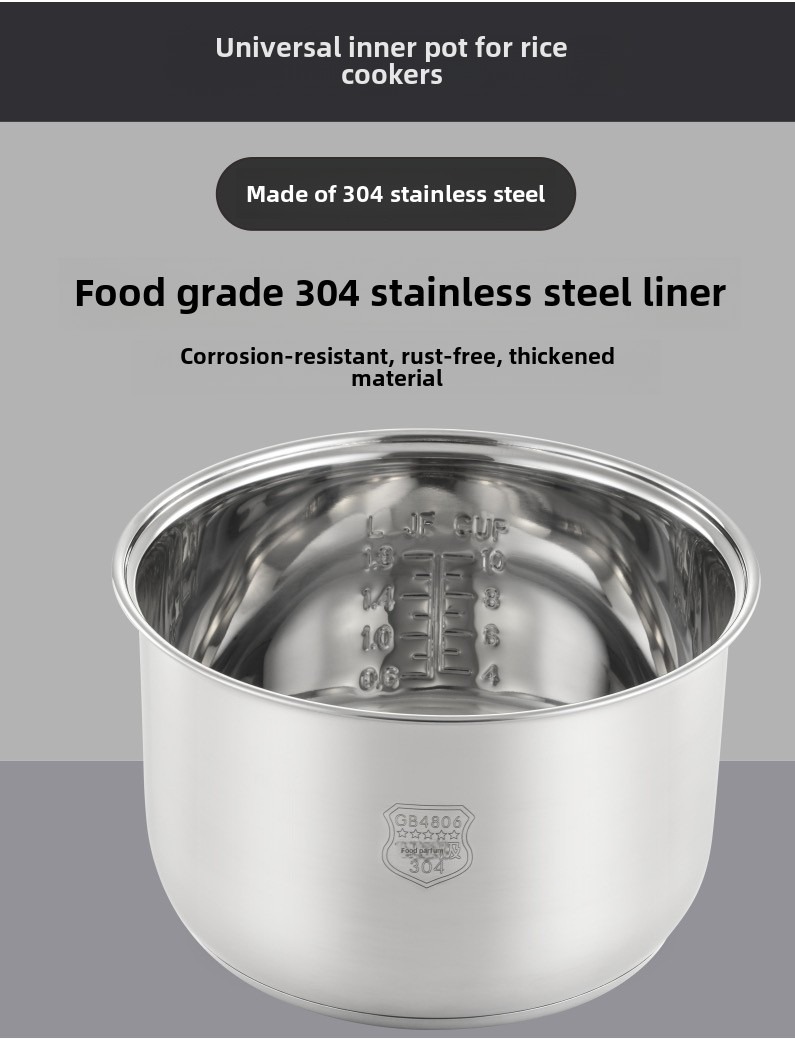 304 stainless 1.8L&10Cups Rice cooker pot replancement fit ookas ...