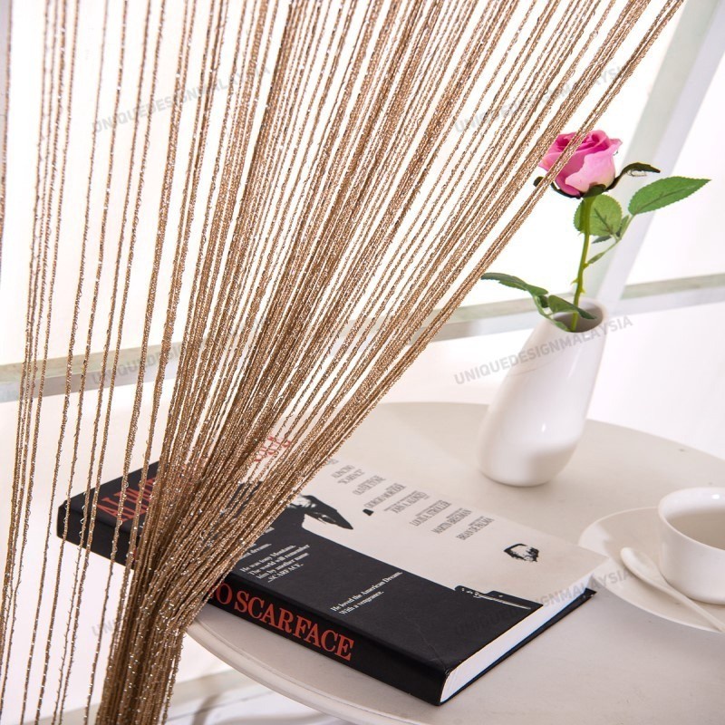 1Mx2M Color Classic Line Curtain for Living Room String Tassel Door ...