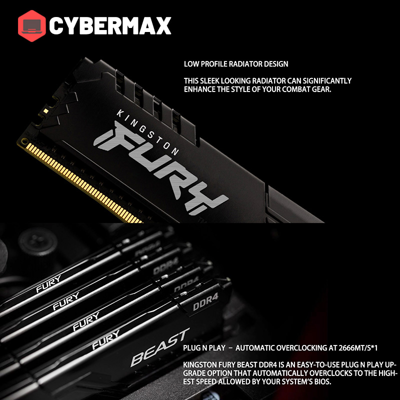 Cybermax | Kingston FURY Beast DDR4 RAM Desktop 8GB/16GB 2666Mhz ...