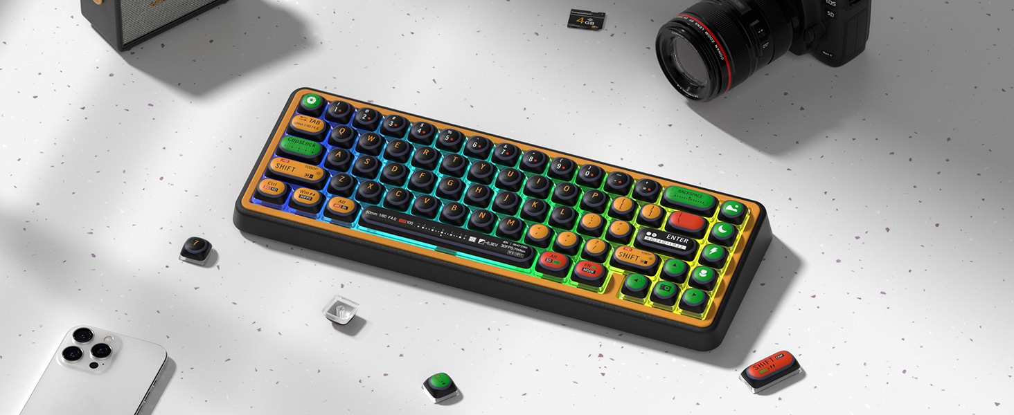 Retro Camera MOG Profile 125 Keys Dye Thermal Sublimation Keycaps Set ...