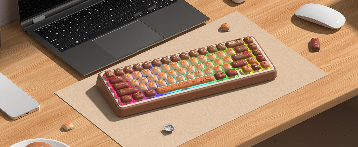 Hamburger Bread MOG Profile Dye-Sublimation Round Keycaps 125 Keys Key ...