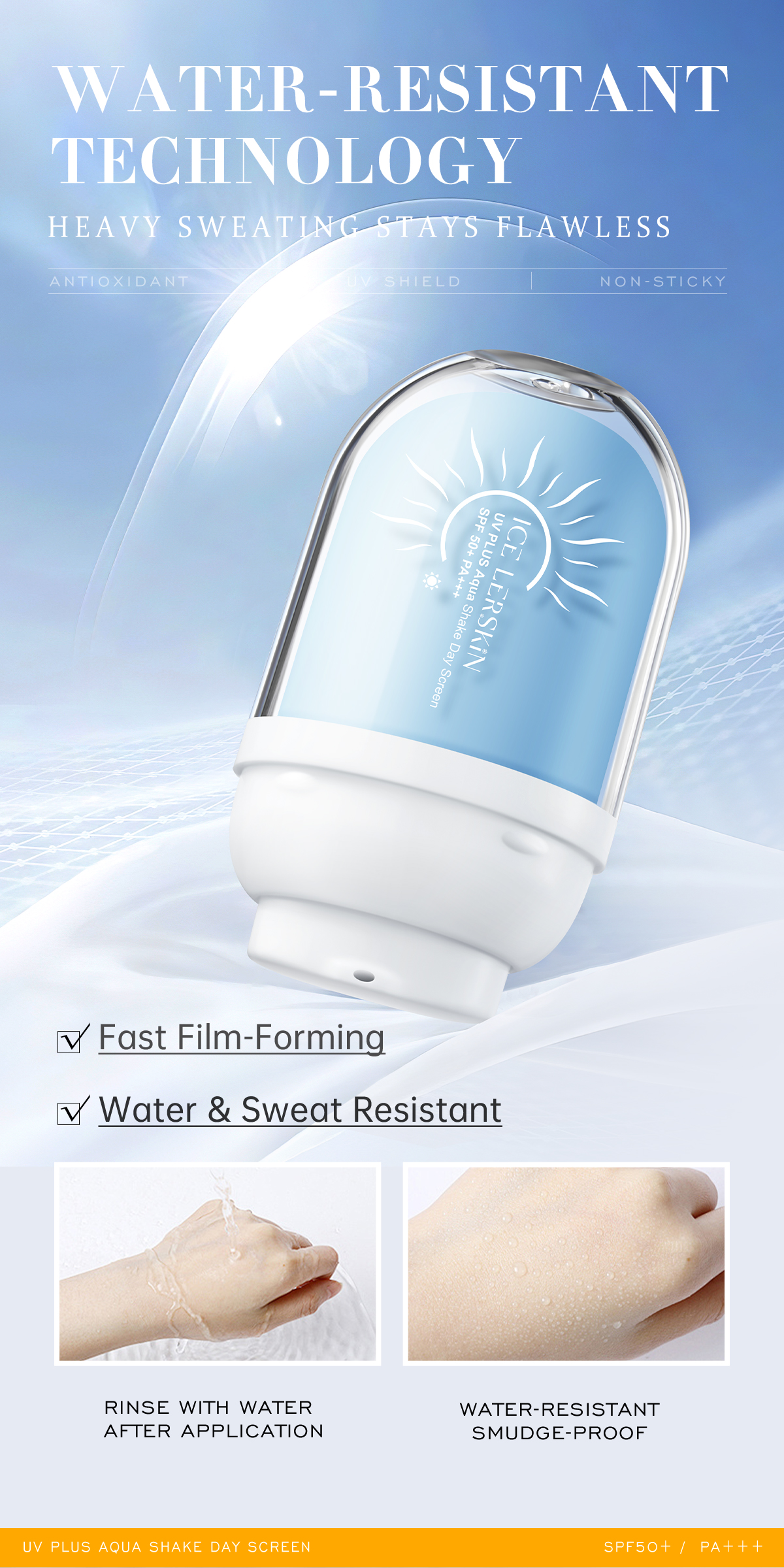 ICE LERSKIN ShakeDay UV Aqua Sunscreen SPF50+ PA++++ Matte Control for ...