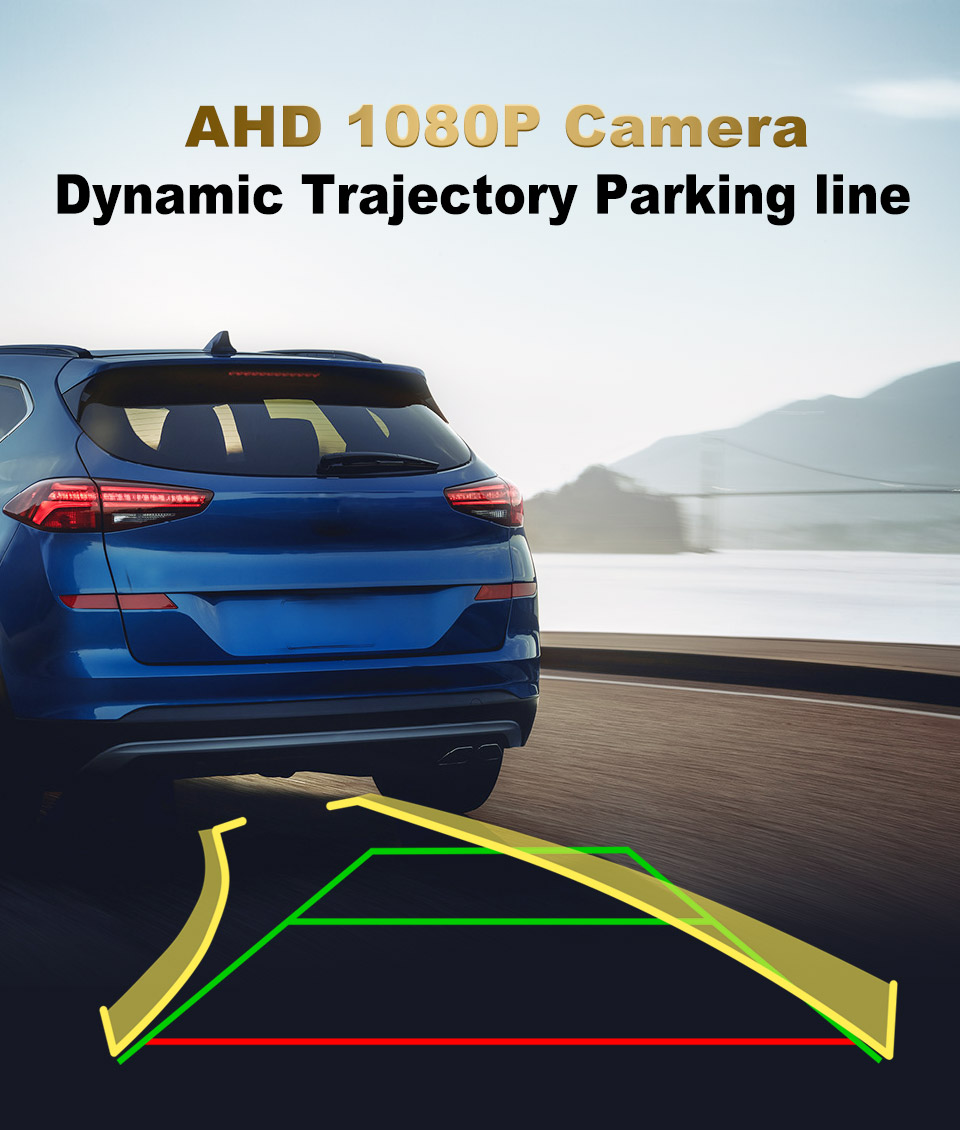 AHD 1080P Dynamic Trajectory Reverse Car Camera with Moving Guide lines ...