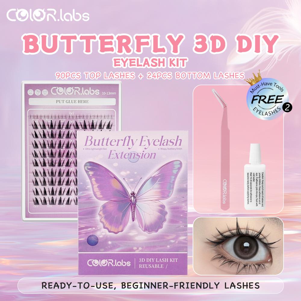 COLOR.Labs Self Adhesive Butterfly 3D DIY Eyelashes 114pcs Flower ...