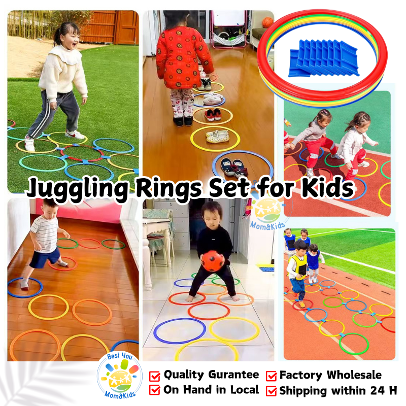10 Juggling Rings Set Sports Toy 28cm/38cm Jumping Rings Game Plastic ...