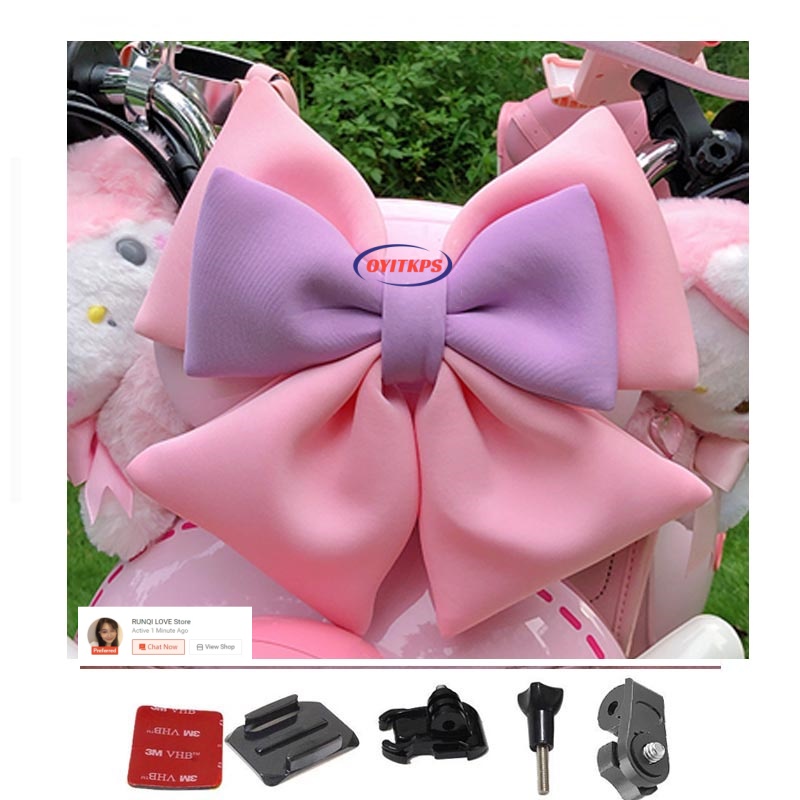 28cm female helmet with ribbon bow Motorcycle helmet decoration DIY ...