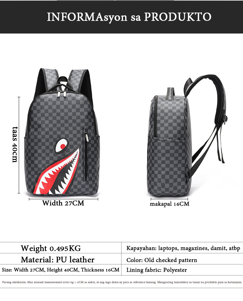 Best Selling Men's Shark-Mouth Teeth Print Backpack for High School ...