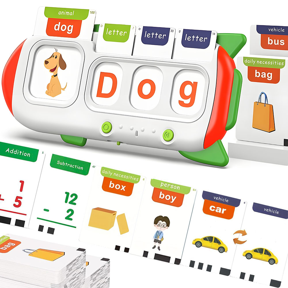 Spell & Math Talking Flash Cards for Kids 3-6, Interactive Spelling ...