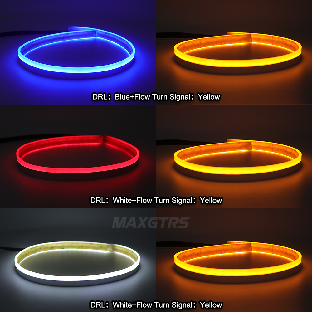 MAXGTRS 2x 60cm Daytime Running Light Flexible Soft Tube Car LED Strip ...