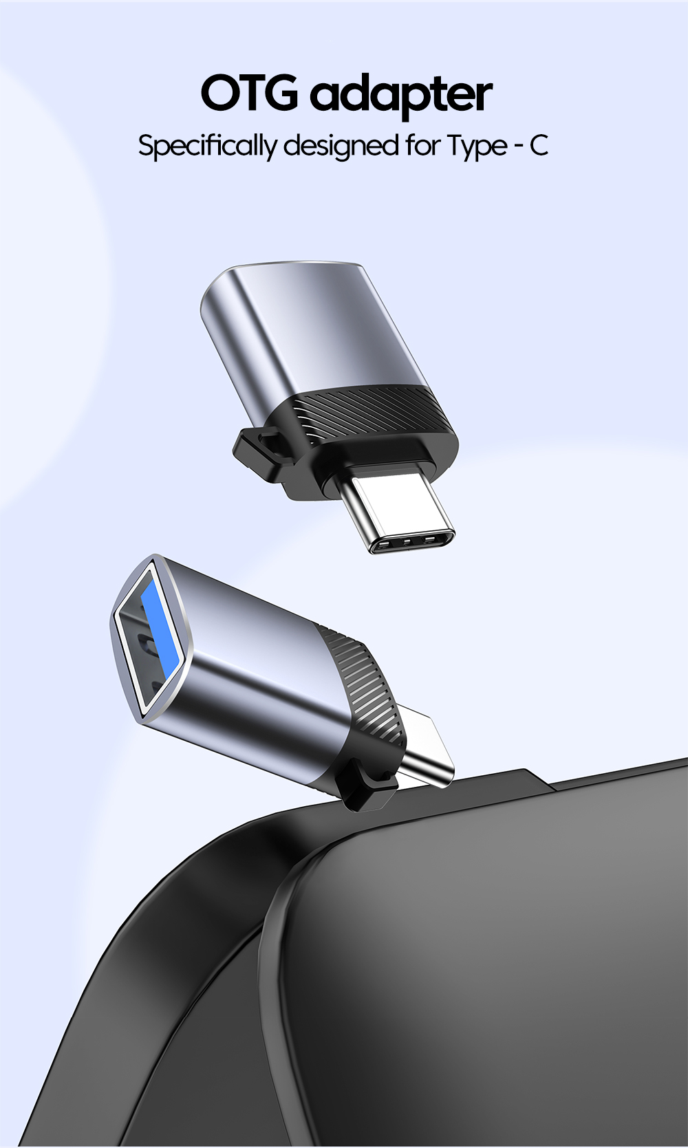 Sinstar USB C OTG Adapter, 2 In 1 USB-C Splitter With PD 60W Fast Charging Type C OTG And USB A - Foto 8