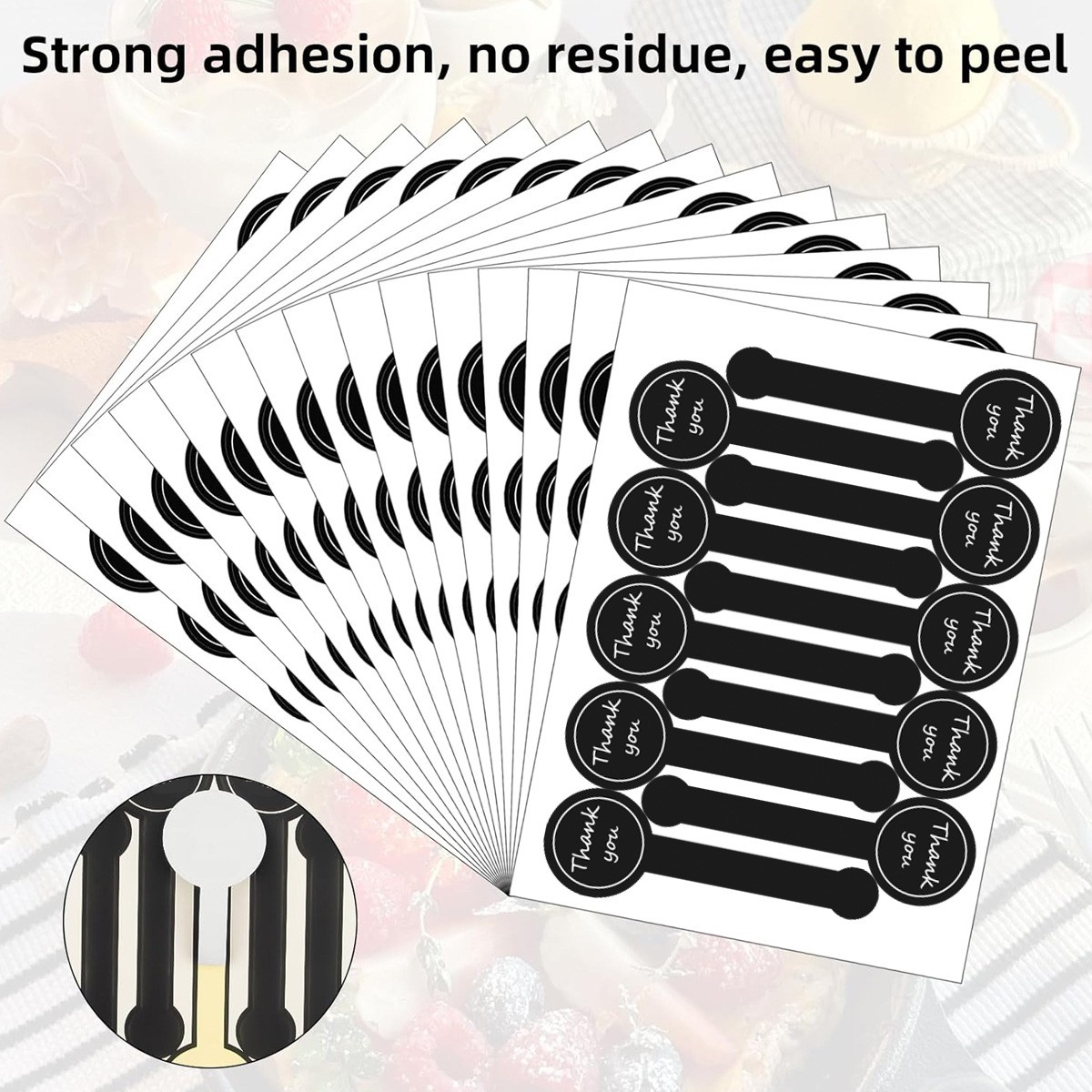 100pcs Thank You Long Label Stickers – Decorative Thank You Stickers ...