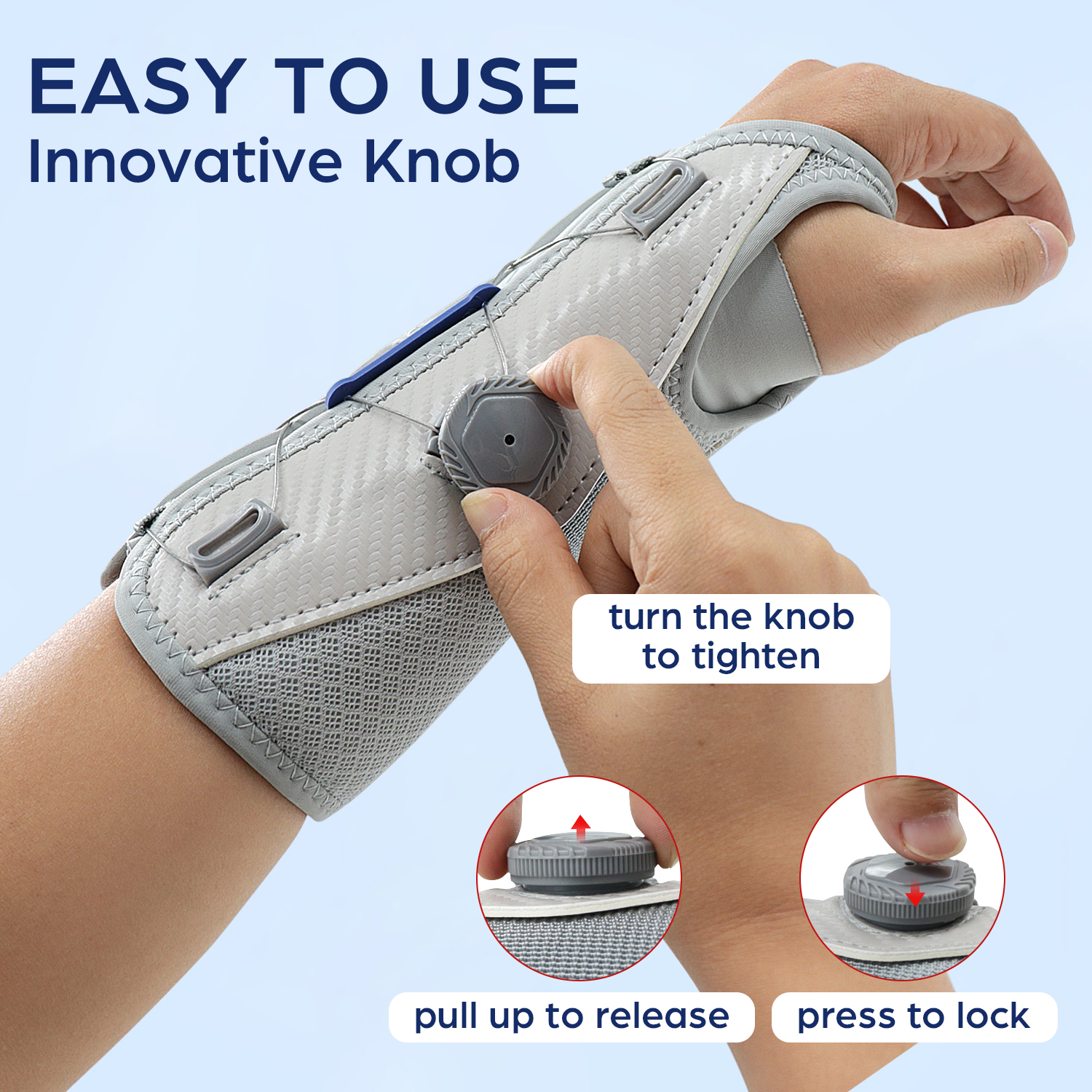 NEENCA Wrist Support Brace with Splints and Adjustment Knob Palm Wrist ...