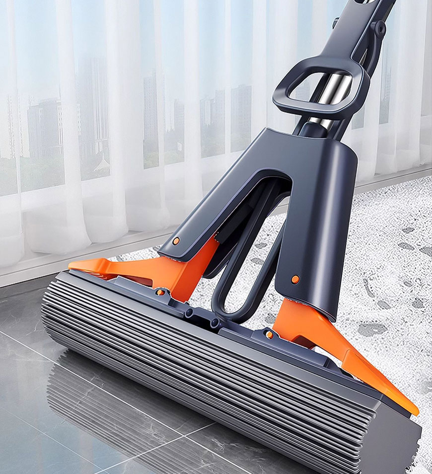 LetJoy Double Wring Sponge Mop - Ultra Absorbent, Changeable Pads ...