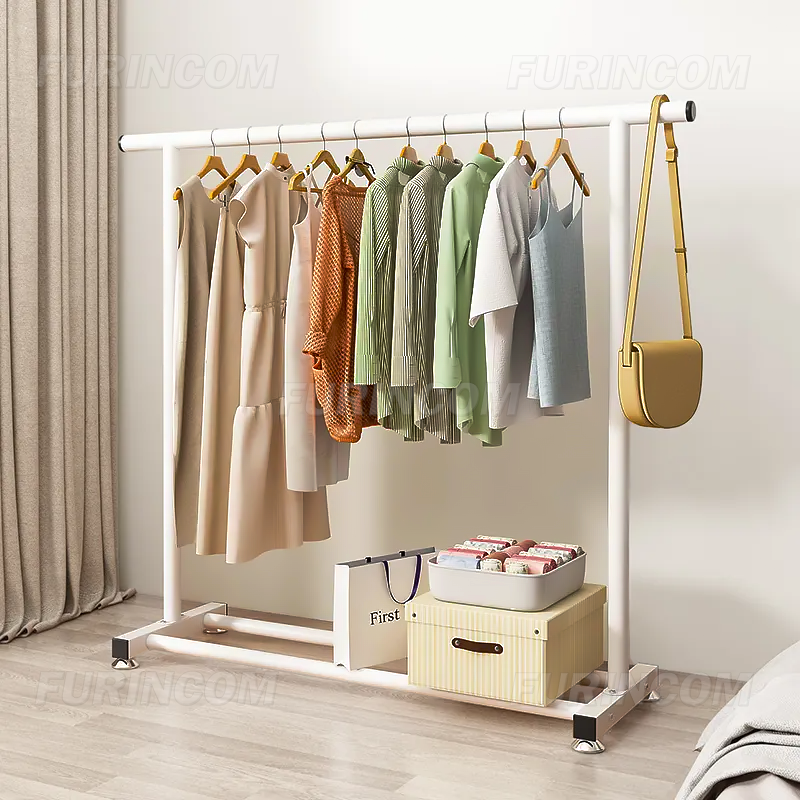 Portable Clothing Clothes Garment Rack with Wheels Sturdy Clothing ...
