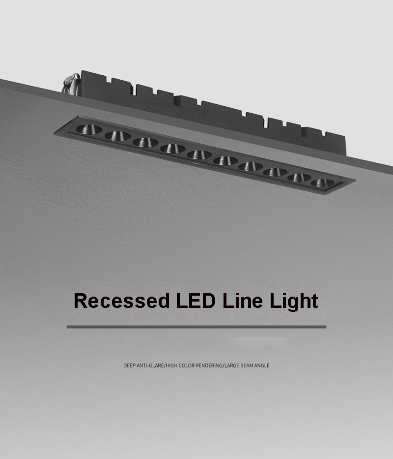 LED Line Light Grille Lamp Ceiling Spotlight Linear Lights Home 10W 20W ...
