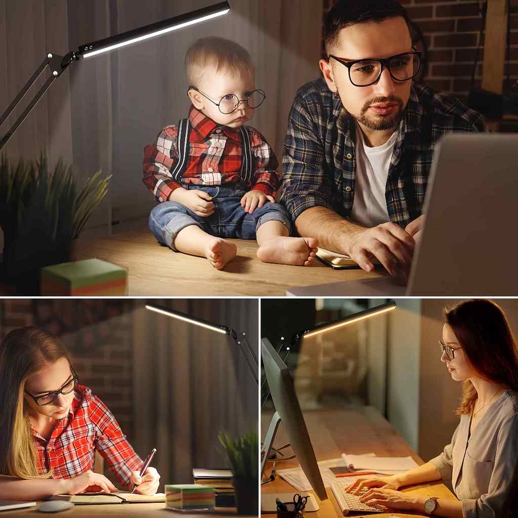 LED Folding Metal Desk Lamp with Clip Dimmable Table Light for Study ...