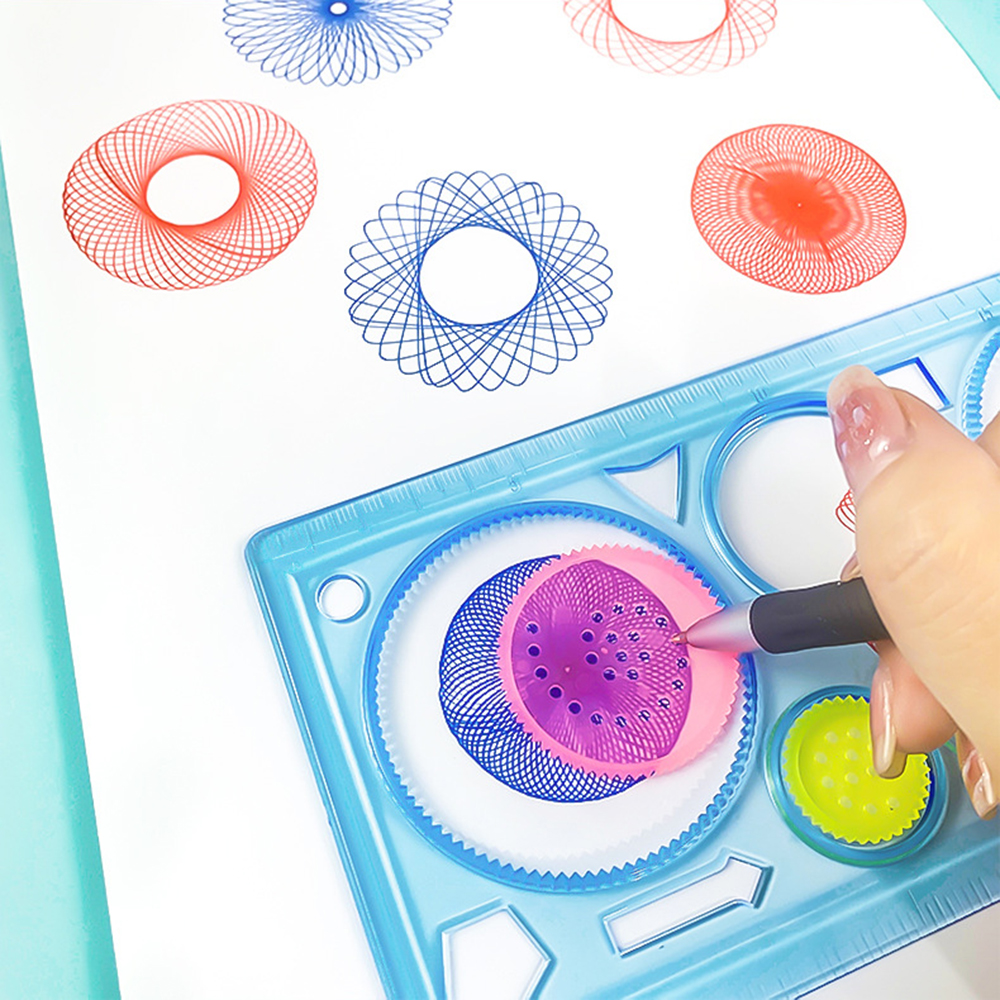 7-in-1 Spirograph Stencil Drawing Ruler Set For Children | Shopee ...