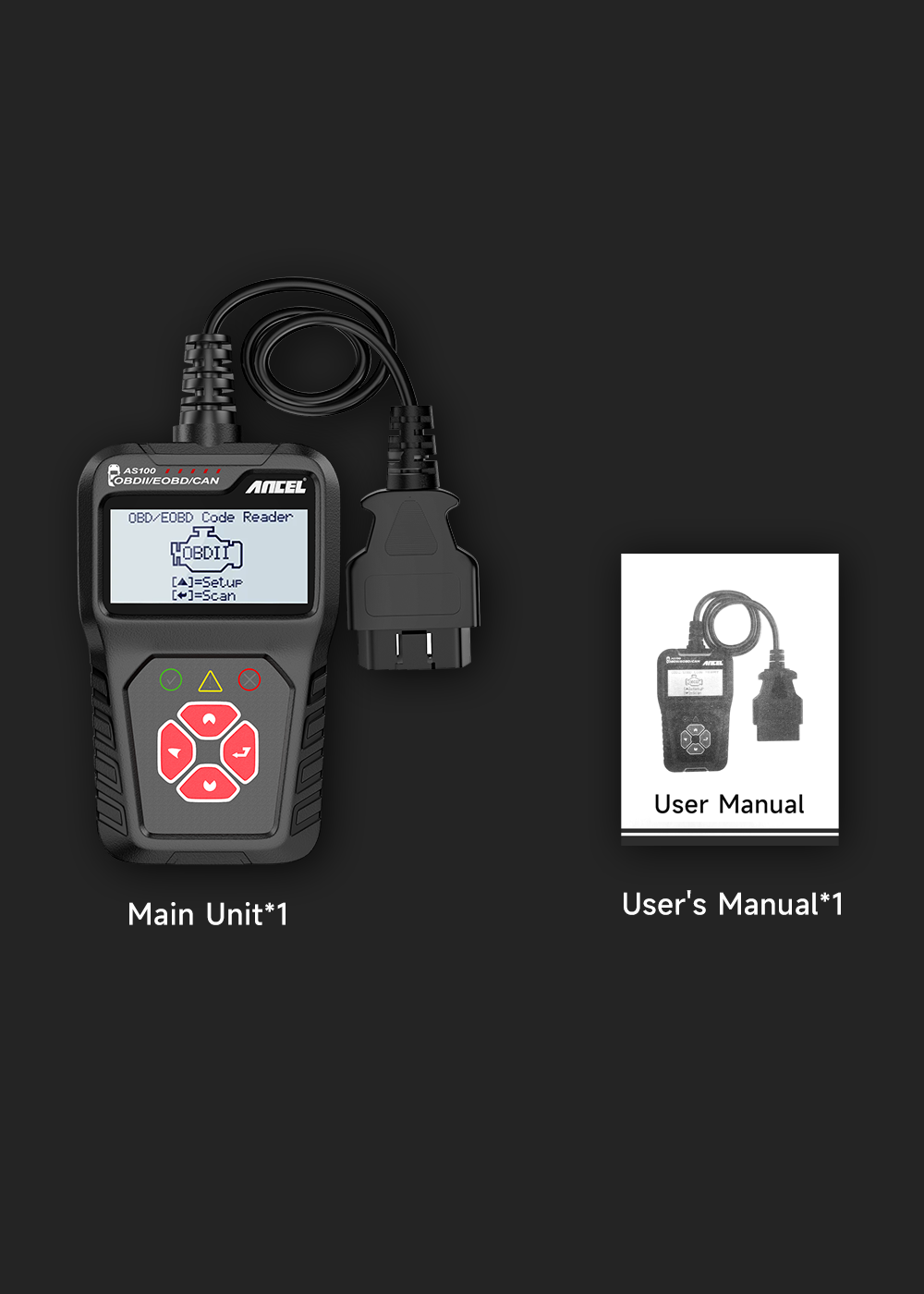 ANCEL AS100 Check Engine Fault Automotive OBD2 Scanner Diagnostic Tool ...