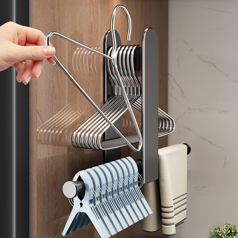 Clothes rack storage balcony clothes rack hook wall hanging cleaning ...