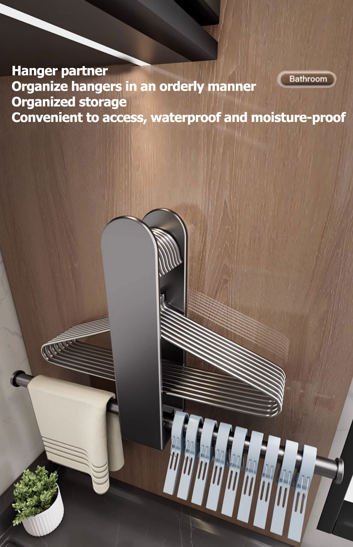 Clothes rack storage balcony clothes rack hook wall hanging cleaning ...