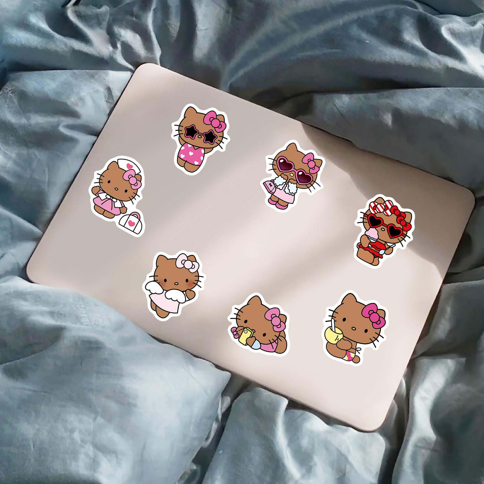 50PCS Cute Black Hello Kitty Stickers Sanrio Decals DIY Luggage Phone ...